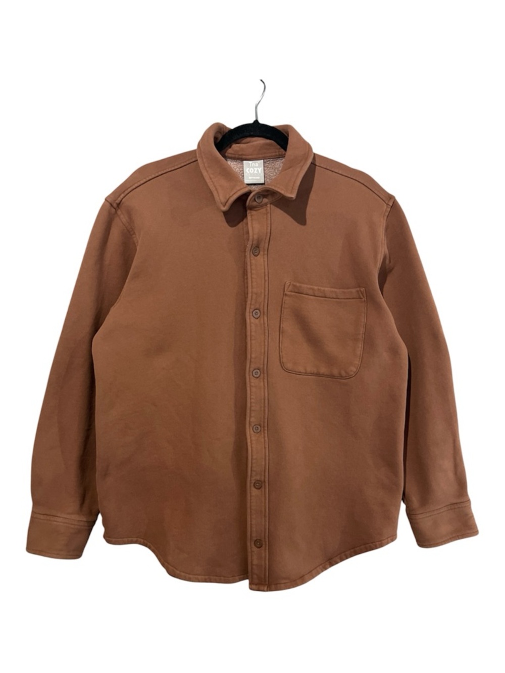 TNA  Aritzia Cozy Fleece Boyfriend Shirt Women’s Large Dusty Mauve
